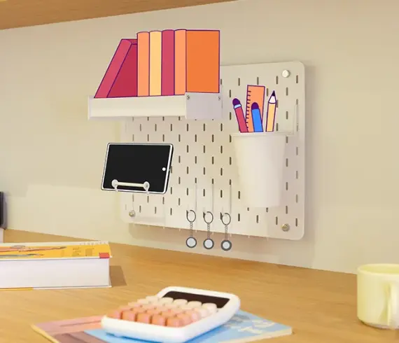 Çalışma Masası Pegboard Seti Beyaz thumb